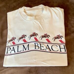 Vintage, Horse Logo, Palm Beach Graphic T-Shirt, pale yellow, very soft